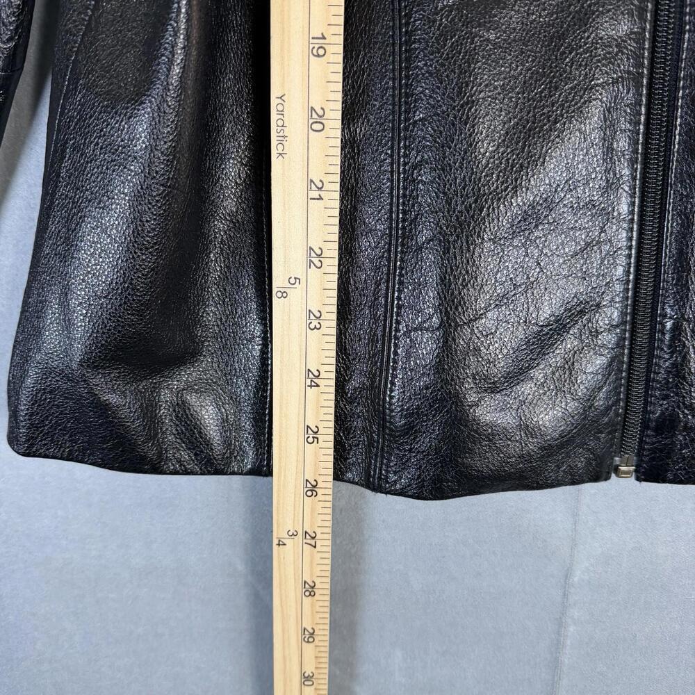 Maxima Wilson’s Leather Jacket Womens Large Black Moto Full Zip Vintage Y2K - Picture 8 of 8